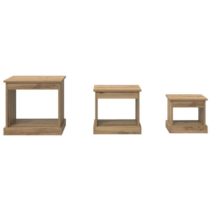 Couchtisch 3 pcs Artisan-Eiche Holzwerkstoff