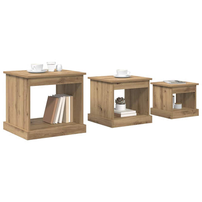 Couchtisch 3 pcs Artisan-Eiche Holzwerkstoff