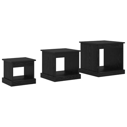 Couchtisch 3 pcs Schwarz Eichen-Optik Holzwerkstoff
