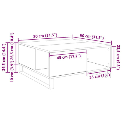 Couchtisch Altholz 80 x 80 x 36.5 cm Holzwerkstoff