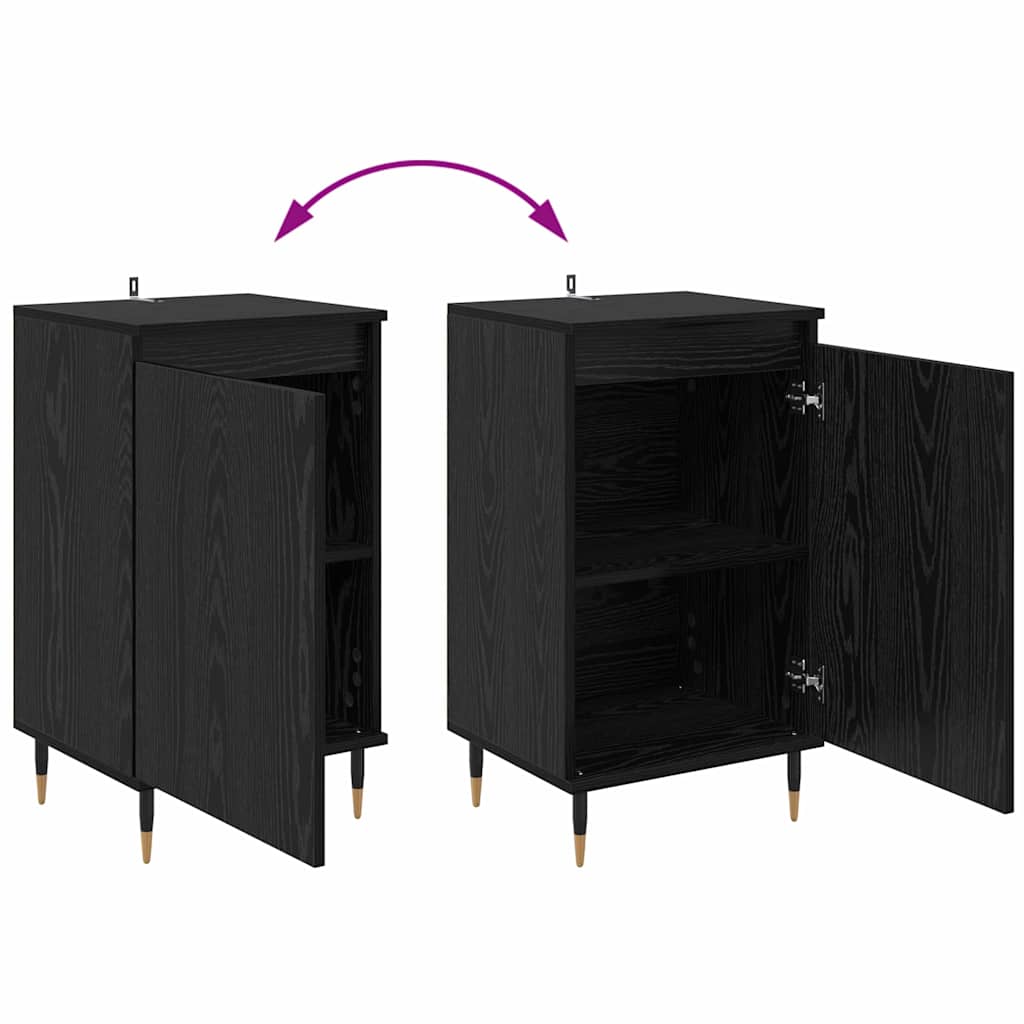 Sideboard 2 pcs Schwarz Eichen-Optik 40 x 35 x 70 cm