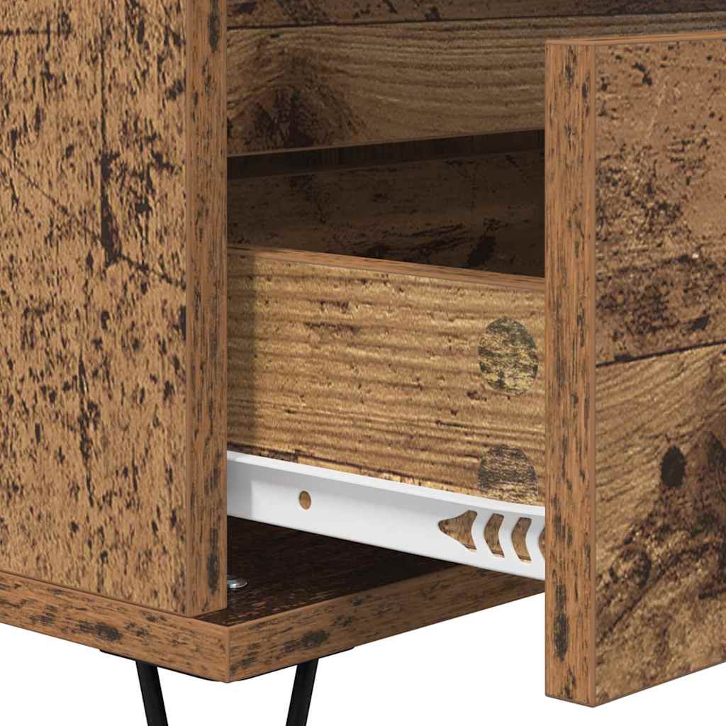 Sideboard Altholz 40 x 35 x 70 cm Verbundholz und Eisen