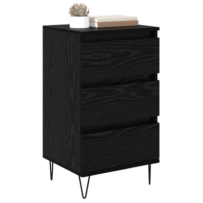 Sideboard mit Schubladen Schwarz Eichen-Optik 40 x 35 x 70 cm