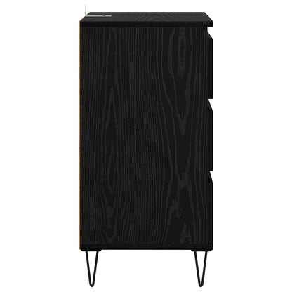 Sideboard mit Schubladen Schwarz Eichen-Optik 40 x 35 x 70 cm