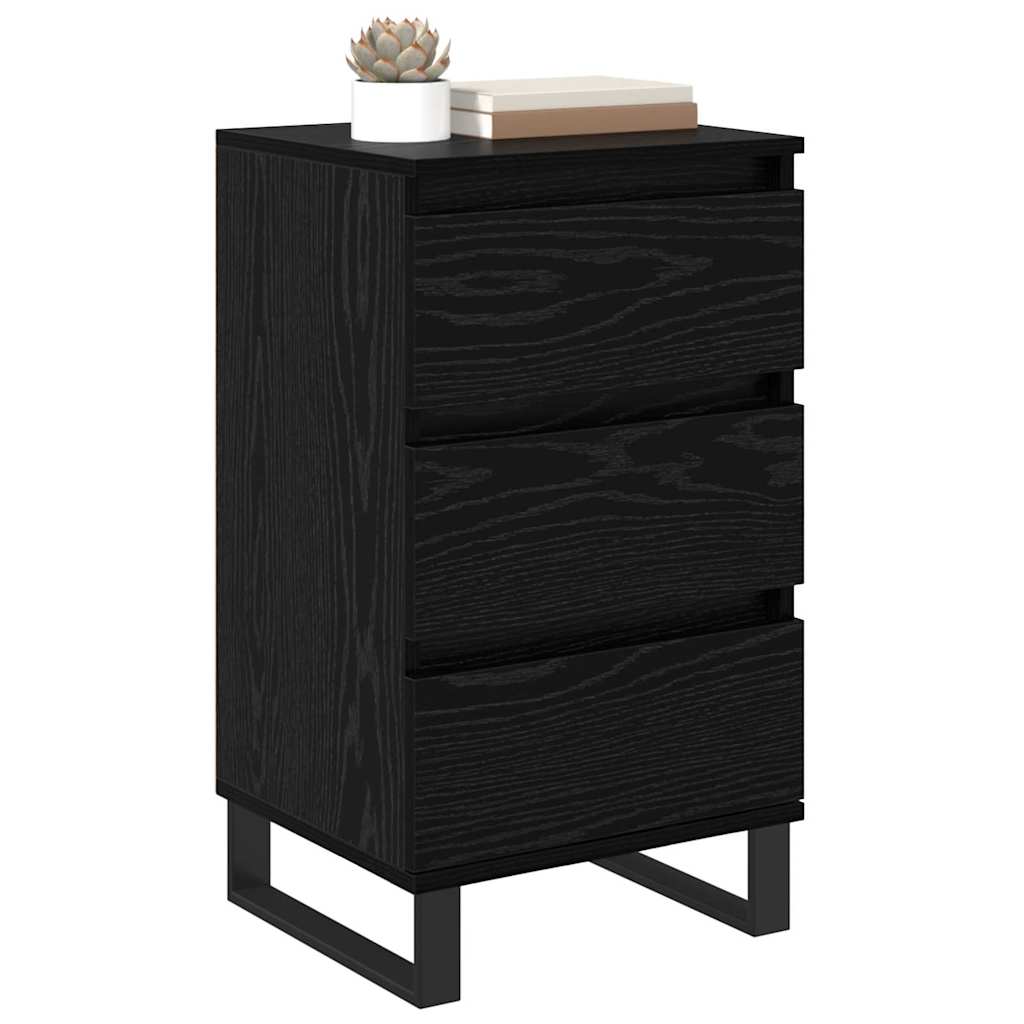 Sideboard mit Schubladen Schwarz Eichen-Optik Holzwerkstoff