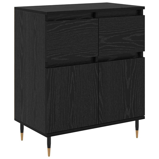 Sideboard mit Schubladen Schwarz Eichen-Optik 60 x 35 x 70 cm