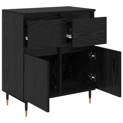 Sideboard mit Schubladen Schwarz Eichen-Optik 60 x 35 x 70 cm