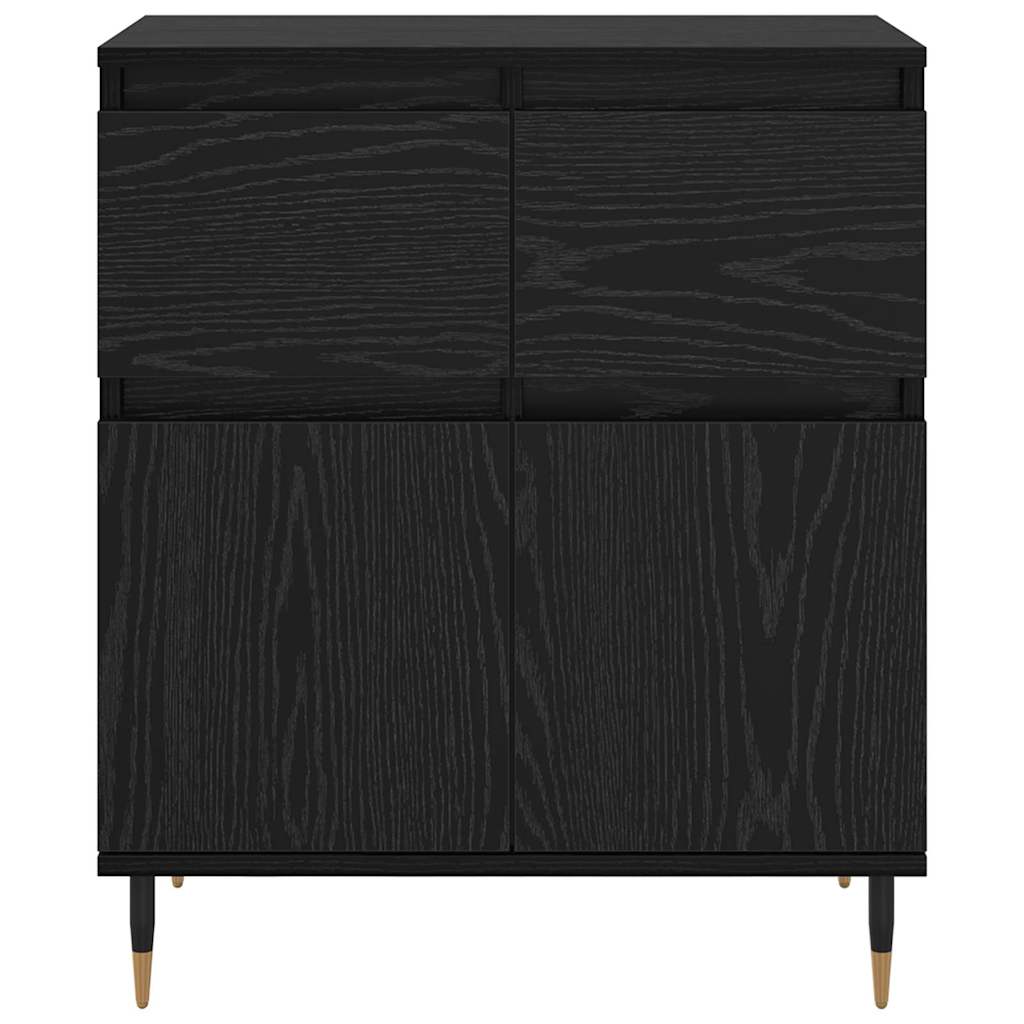 Sideboard mit Schubladen Schwarz Eichen-Optik 60 x 35 x 70 cm