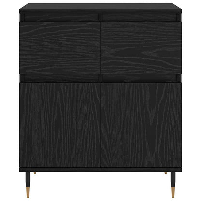 Sideboard mit Schubladen Schwarz Eichen-Optik 60 x 35 x 70 cm