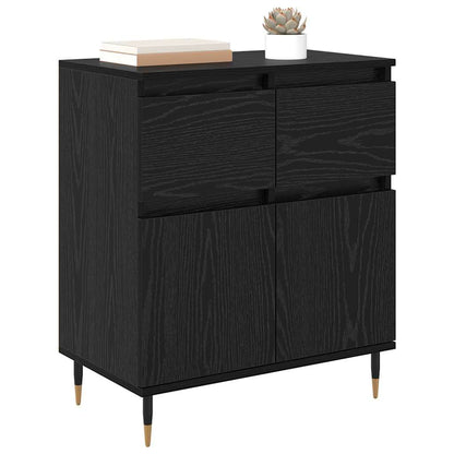 Sideboard mit Schubladen Schwarz Eichen-Optik 60 x 35 x 70 cm