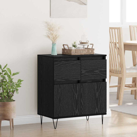 Sideboard mit Schubladen Schwarz Eichen-Optik 60 x 35 x 70 cm