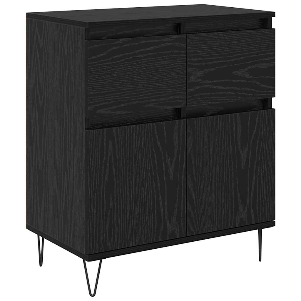 Sideboard mit Schubladen Schwarz Eichen-Optik 60 x 35 x 70 cm