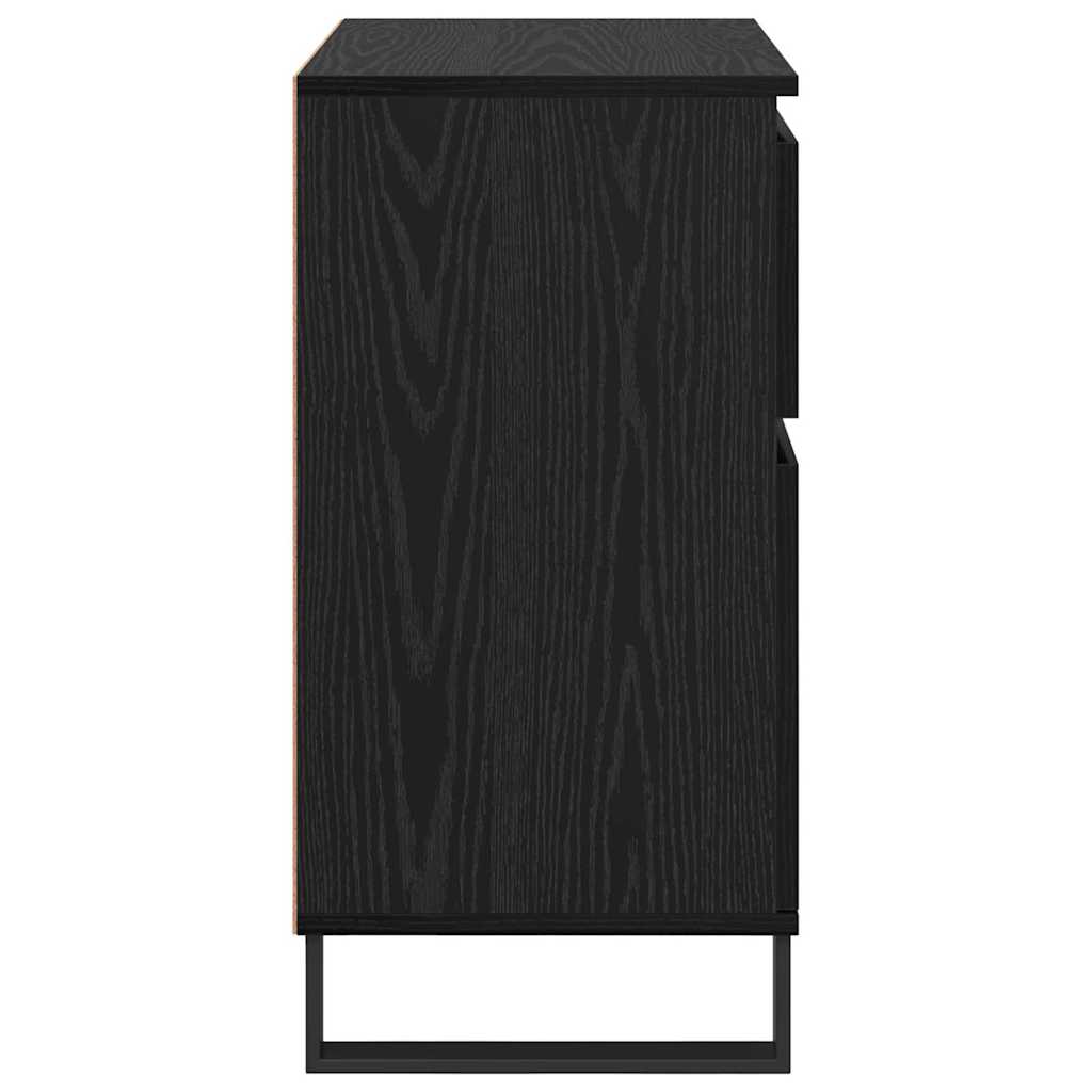 Sideboard mit Schubladen Schwarz Eichen-Optik 60 x 35 x 70 cm