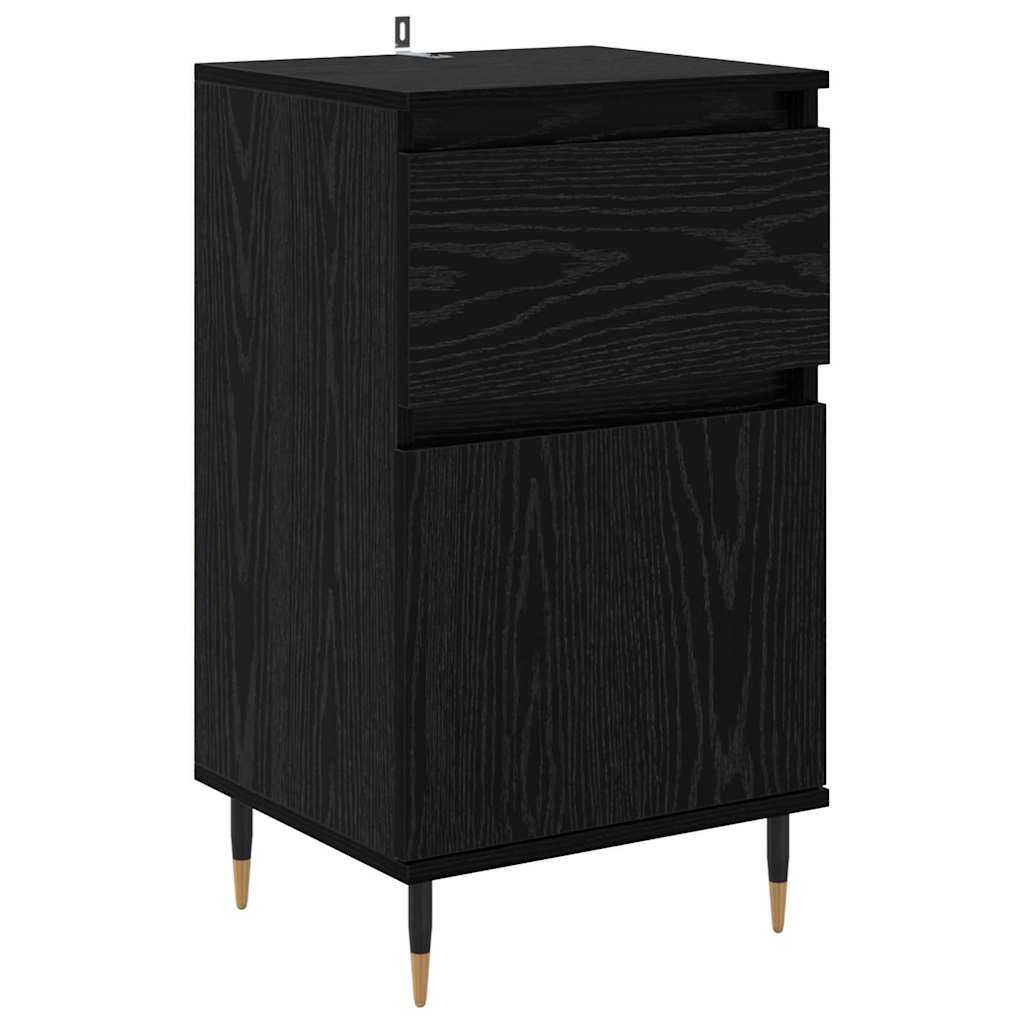 Sideboard mit Schubladen Schwarz Eichen-Optik 40 x 35 x 70 cm