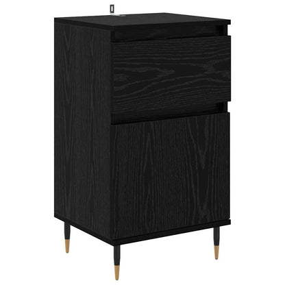 Sideboard mit Schubladen Schwarz Eichen-Optik 40 x 35 x 70 cm