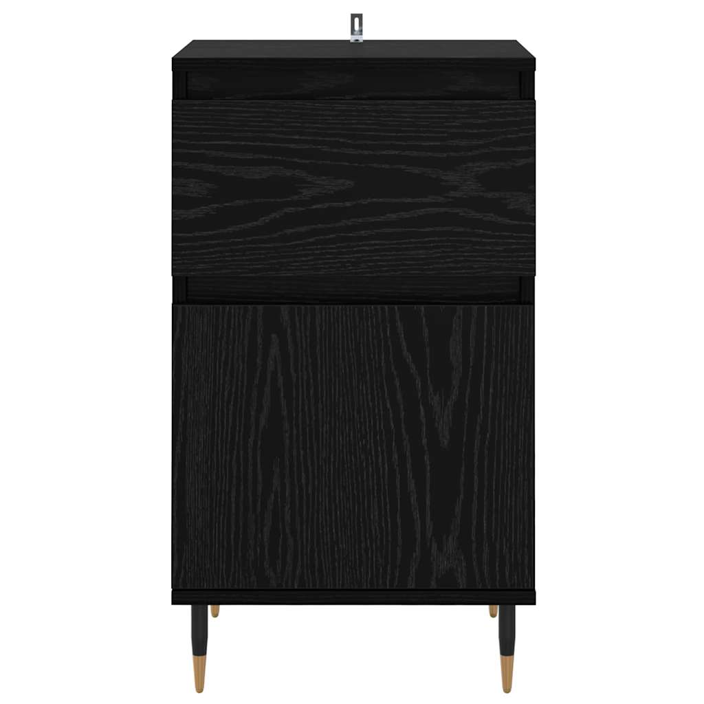 Sideboard mit Schubladen Schwarz Eichen-Optik 40 x 35 x 70 cm