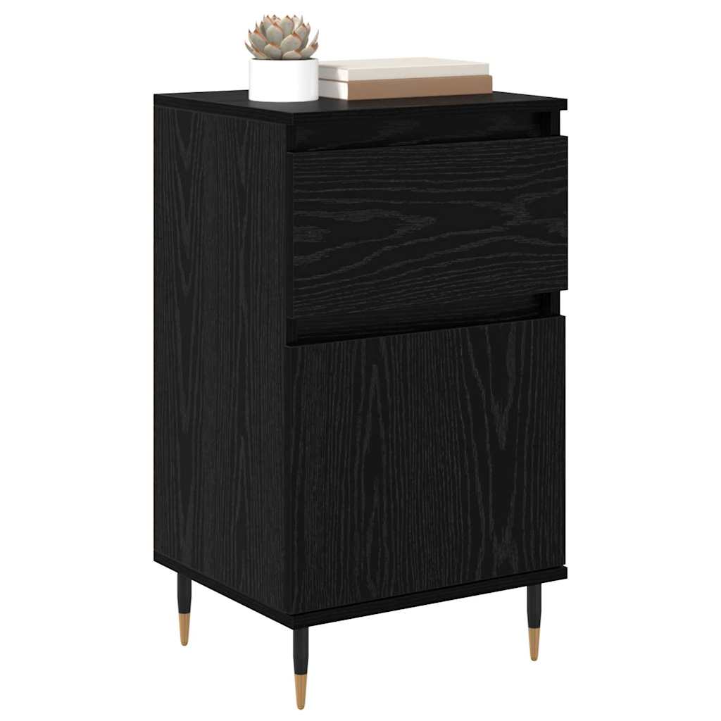 Sideboard mit Schubladen Schwarz Eichen-Optik 40 x 35 x 70 cm