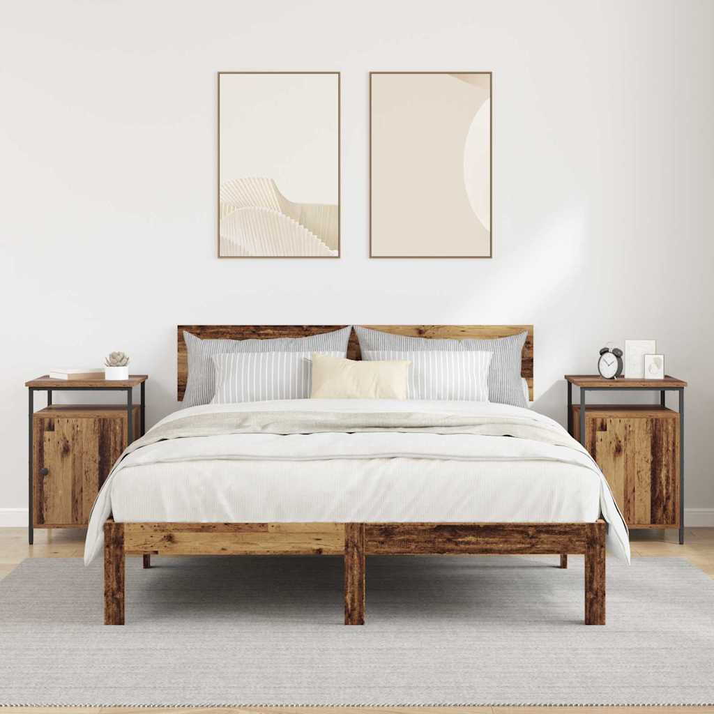 Nachttisch 2 pcs Altholz 40 x 42 x 60cm Holzwerkstoff