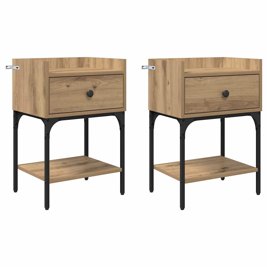 Nachttisch 2 pcs Artisan-Eiche 40 x 29 x 60 cm Holzwerkstoff