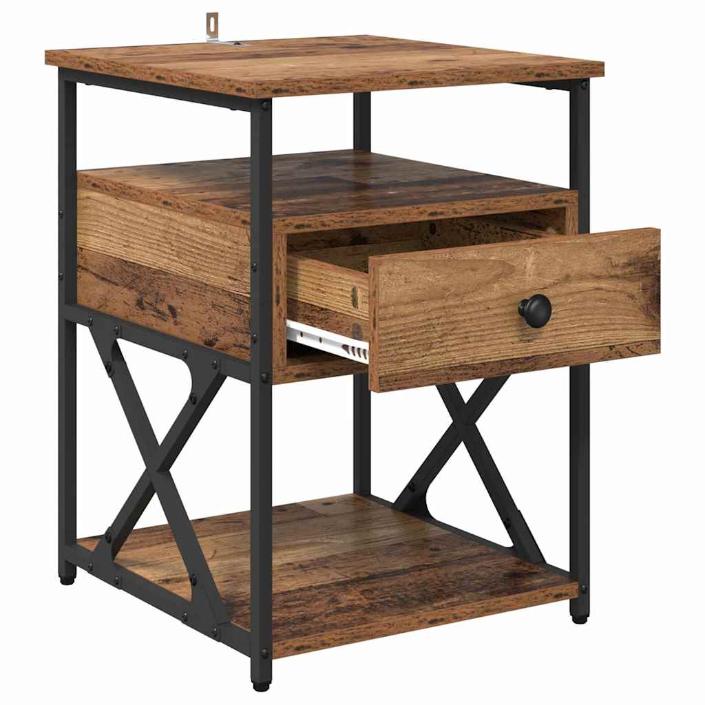 Nachttisch 2 pcs Altholz 40 x 42 x 55 cm Holzwerkstoff