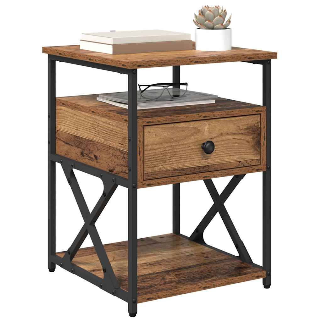 Nachttisch 2 pcs Altholz 40 x 42 x 55 cm Holzwerkstoff