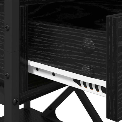 Nachttisch 2 pcs Schwarz Eichen-Optik 40 x 42 x 55 cm