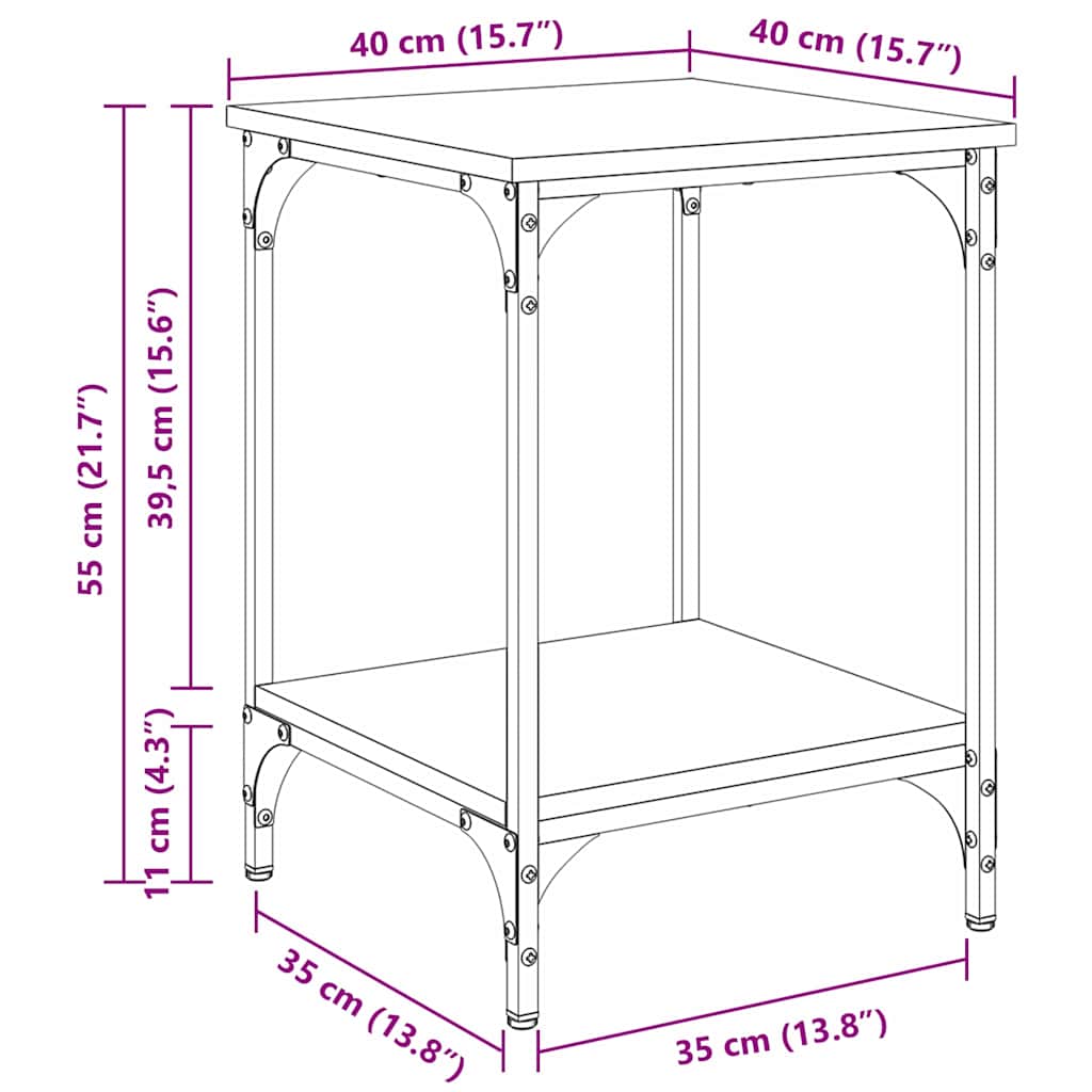 Couchtisch Artisan-Eiche 40 x 40 x 55 cm Holzwerkstoff