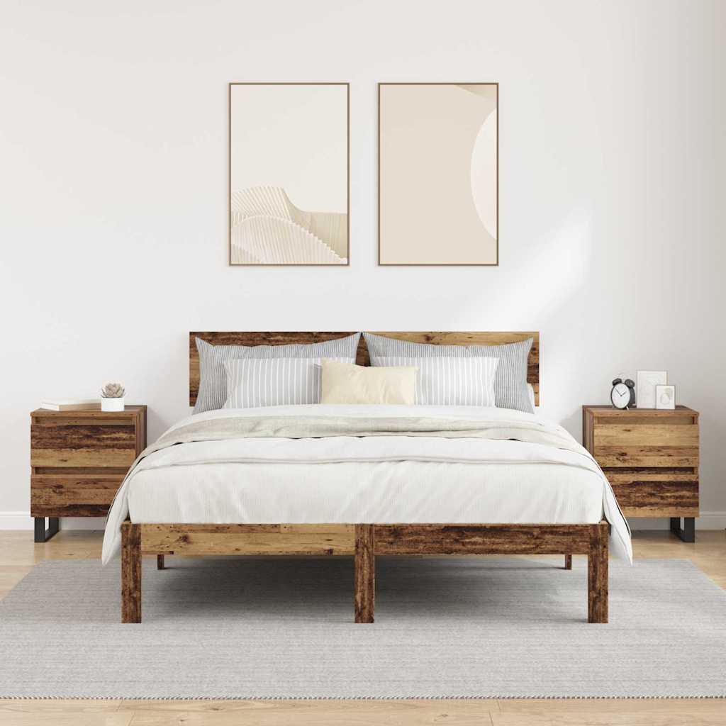 Nachttisch 2 pcs Altholz 40 x 35 x 50 cm Holzwerkstoff