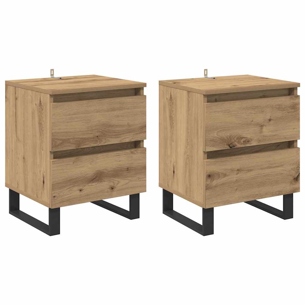 Nachttisch 2 pcs Artisan-Eiche 40 x 35 x 50 cm Holzwerkstoff
