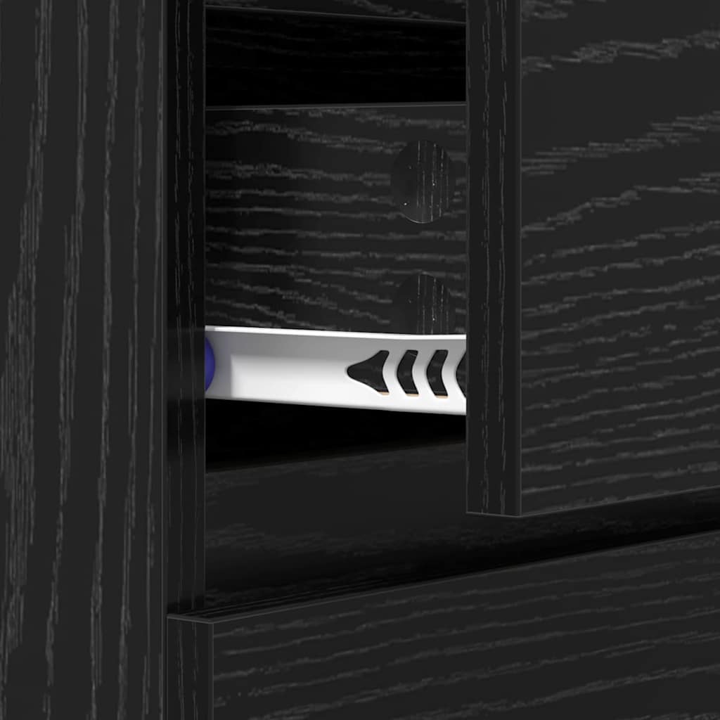 Sideboard Schwarz Eichen-Optik 60 x 35 x 70 cm Holzwerkstoff