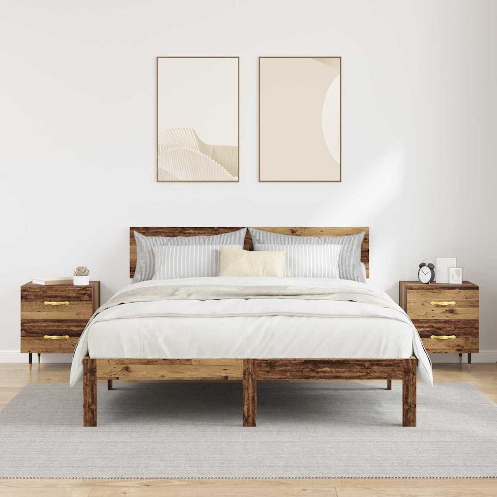 Nachttisch 2 pcs Altholz 40 x 35 x 47,5 cm Holzwerkstoff