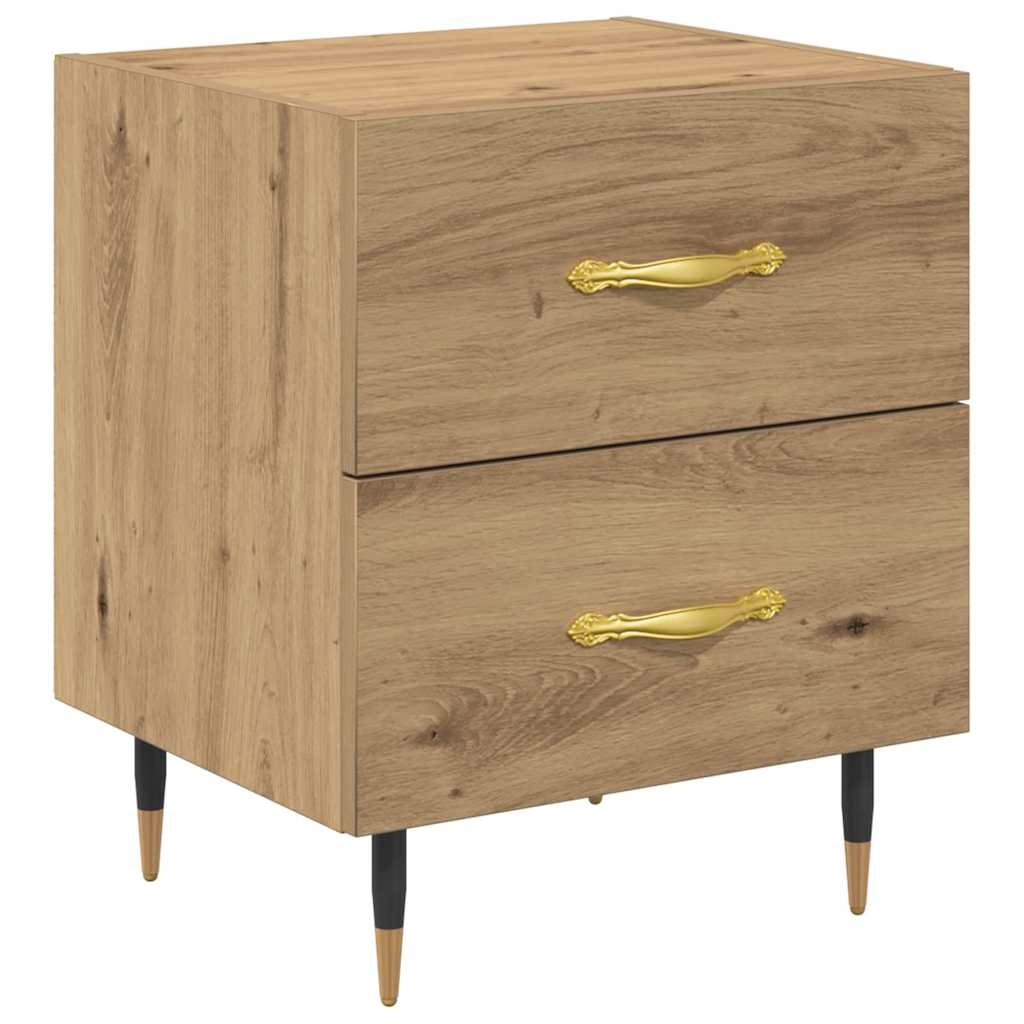 Nachttisch 2 pcs Eiche handwerklich 40 x 35 x 47,5 cm
