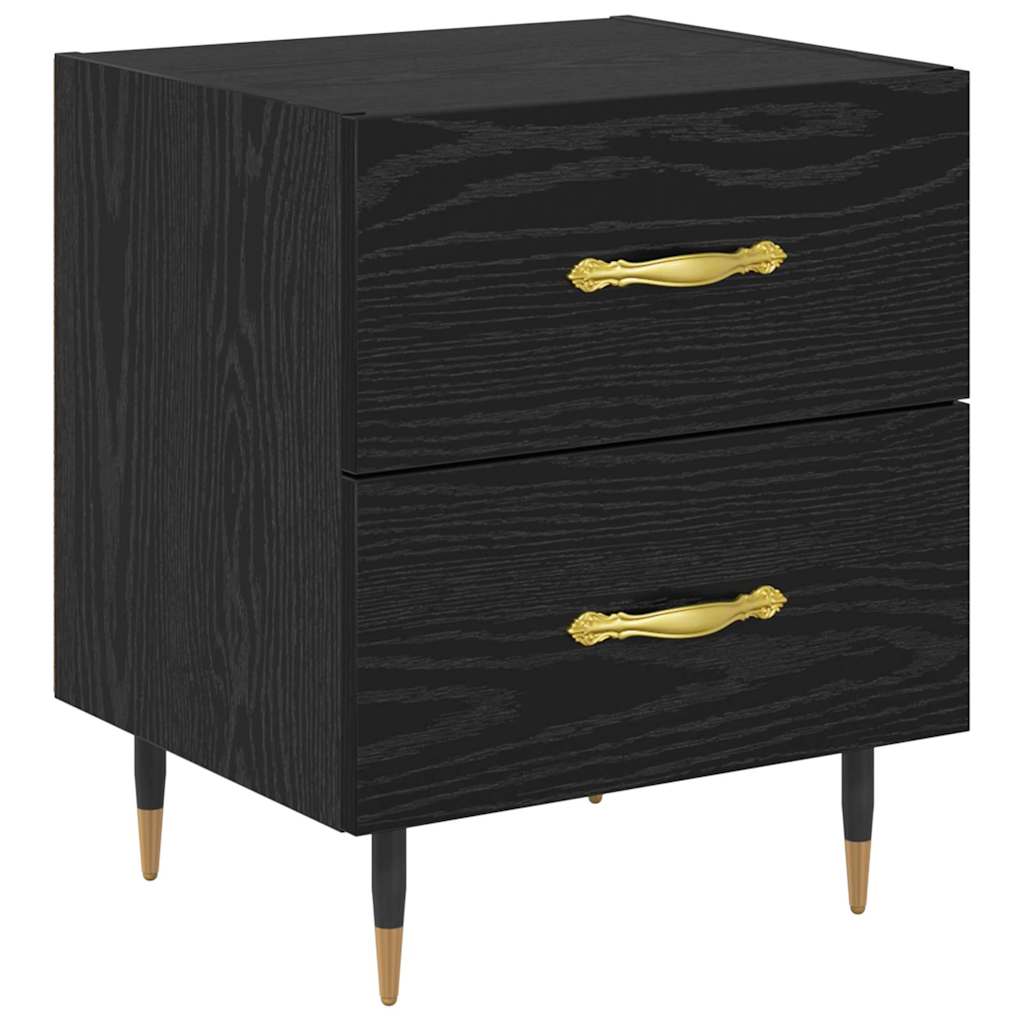 Nachttisch 2 pcs Schwarze Eiche 40 x 35 x 47,5 cm Holzwerkstoff
