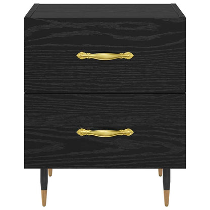 Nachttisch 2 pcs Schwarze Eiche 40 x 35 x 47,5 cm Holzwerkstoff