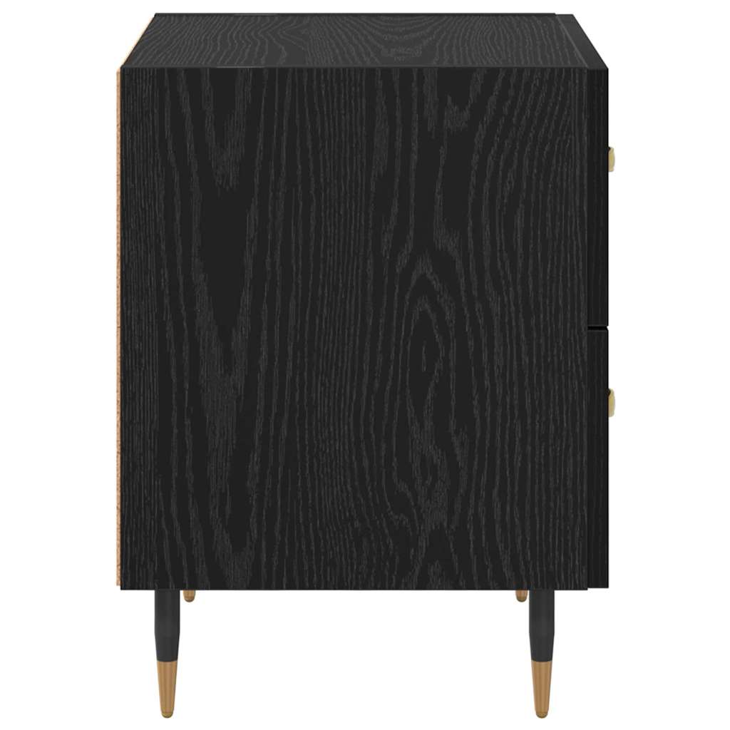 Nachttisch 2 pcs Schwarze Eiche 40 x 35 x 47,5 cm Holzwerkstoff