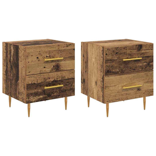Nachttisch 2 pcs Altholz 40 x 35 x 47,5 cm Holzwerkstoff