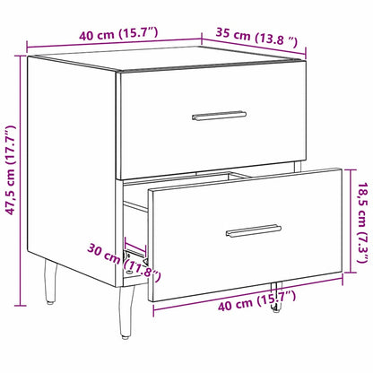 Nachttisch Altholz 40 x 35 x 47,5 cm Holzwerkstoff