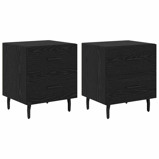 Nachttisch 2 pcs Schwarze Eiche 40 x 35 x 47,5 cm Holzwerkstoff