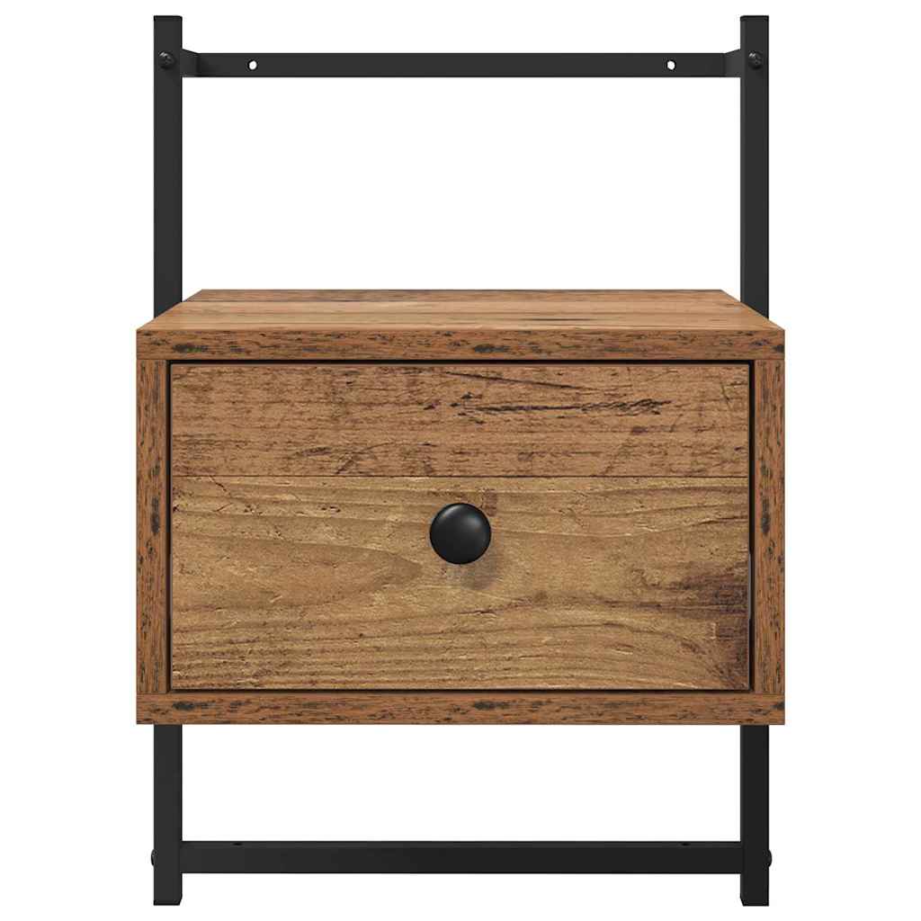 Nachttisch mit Schubladen Altholz 35 x 30 x 51 cm Holzwerkstoff