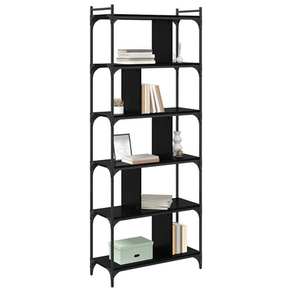 Bücherregal Schwarz Eichen-Optik 76 x 32 x 192 cm Holzwerkstoff
