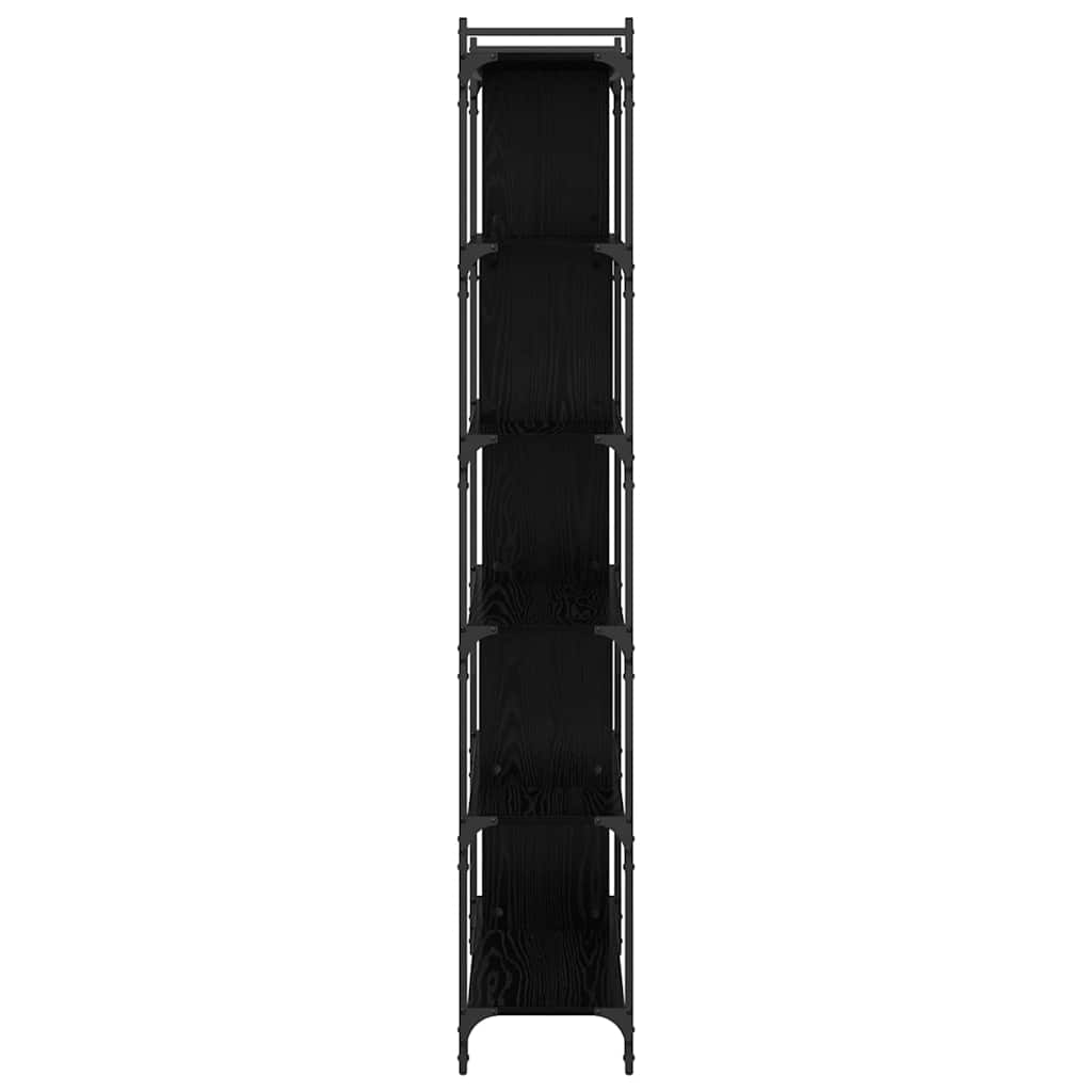 Bücherregal Schwarz Eichen-Optik 76 x 32 x 192 cm Holzwerkstoff