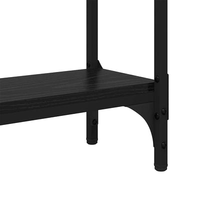 Konsolentisch mit Regal Schwarz Eichen-Optik 75 x 22,5 x 75 cm