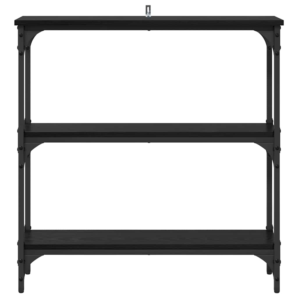 Konsolentisch mit Regal Schwarz Eichen-Optik 75 x 22,5 x 75 cm