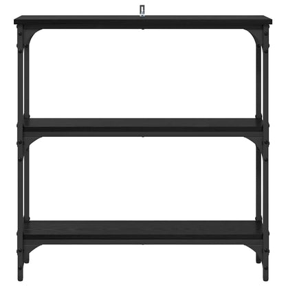 Konsolentisch mit Regal Schwarz Eichen-Optik 75 x 22,5 x 75 cm