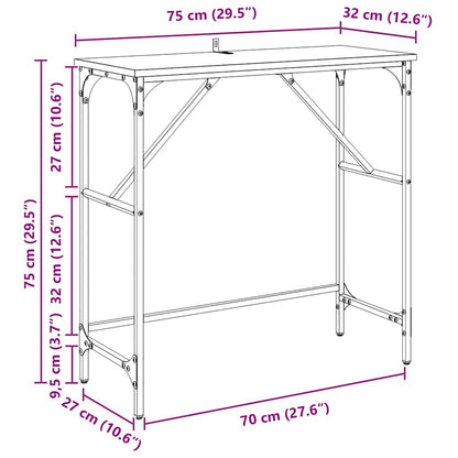 Konsolentisch Artisan-Eiche 75 x 32 x 75 cm Holzwerkstoff