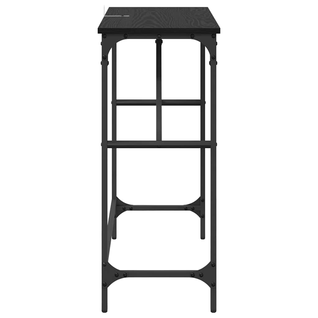 Konsolentisch Schwarz Eichen-Optik 75 x 32 x 75 cm