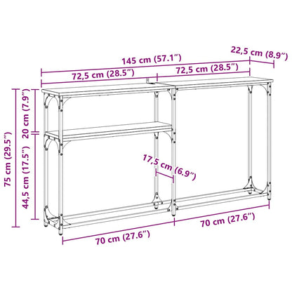 Konsolentisch Artisan-Eiche 145 x 22,5 x 75 cm Holzwerkstoff