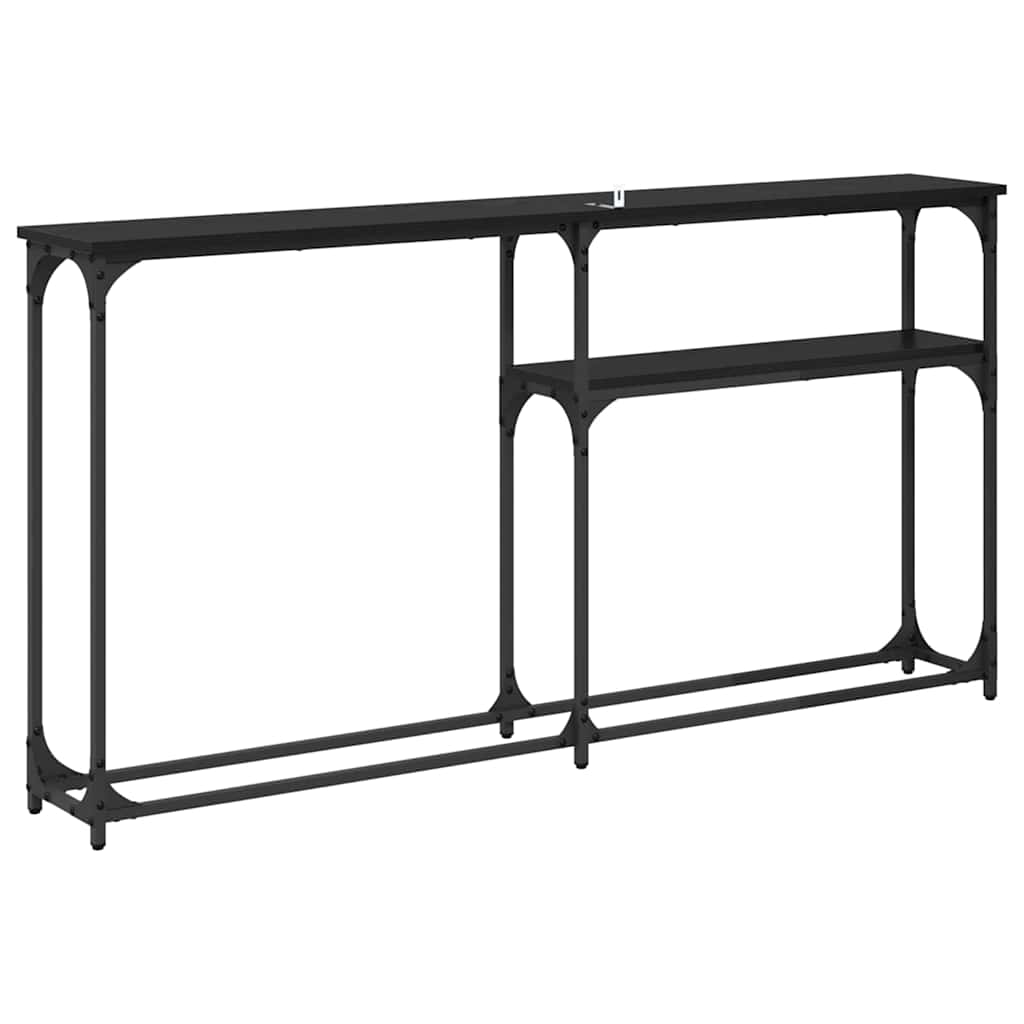 Konsolentisch Schwarz Eichen-Optik 146 x 22.5 x 75 cm
