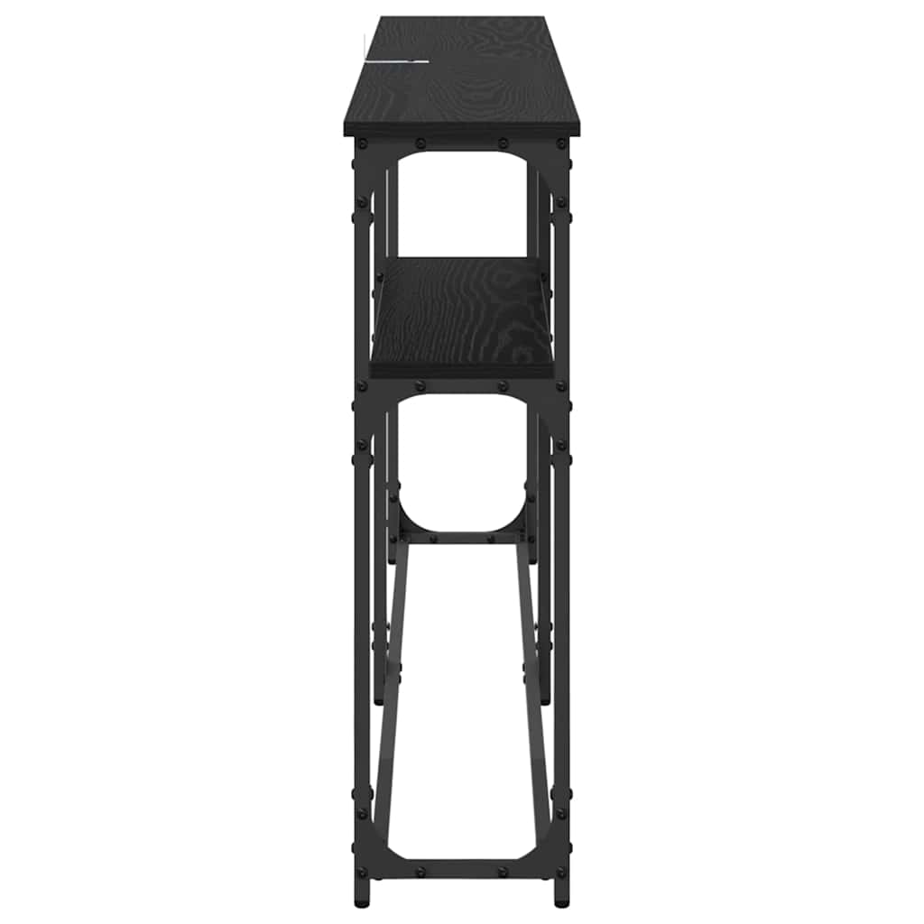 Konsolentisch Schwarz Eichen-Optik 146 x 22.5 x 75 cm