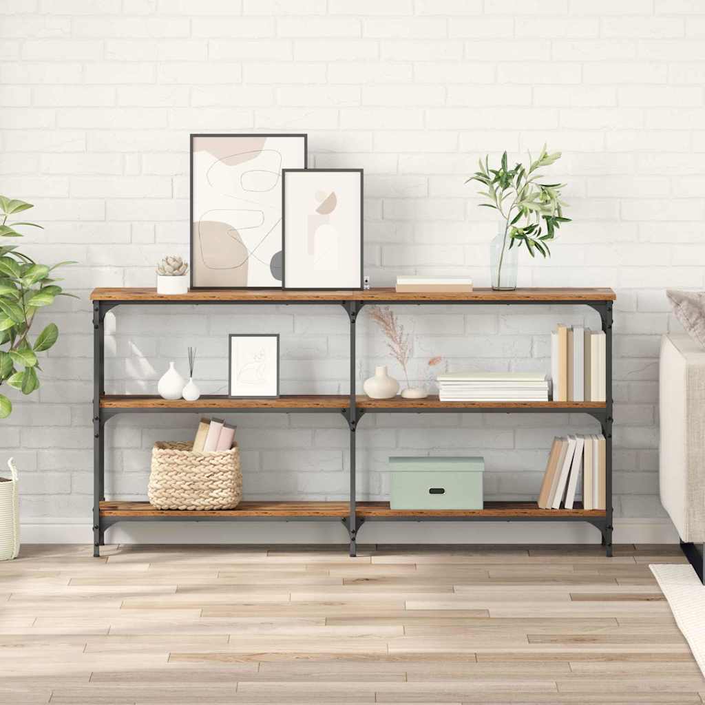 Konsolentisch Altholz 150 x 29 x 75 cm Sperrholz und Metall